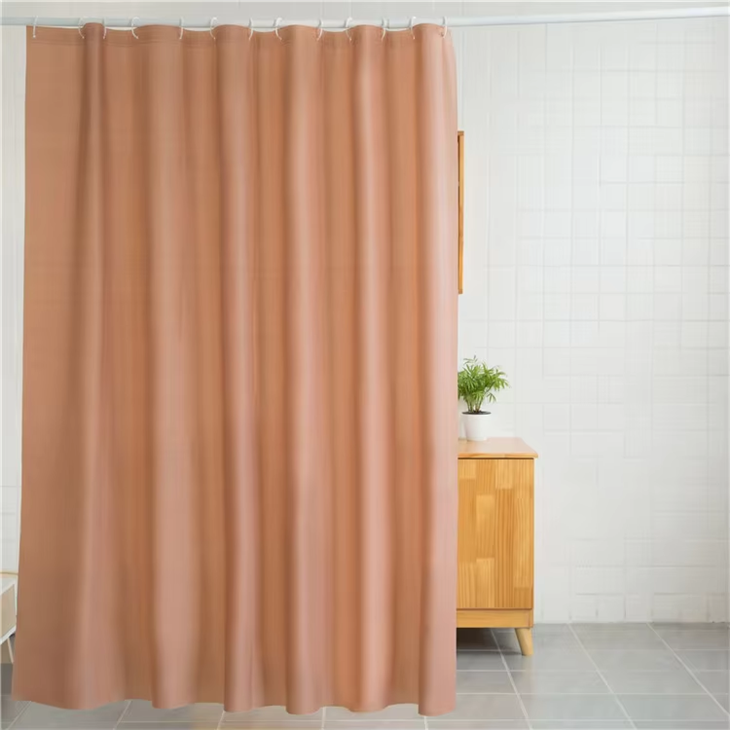 Solid Color Polyester Shower Curtain For Bathroom Decor